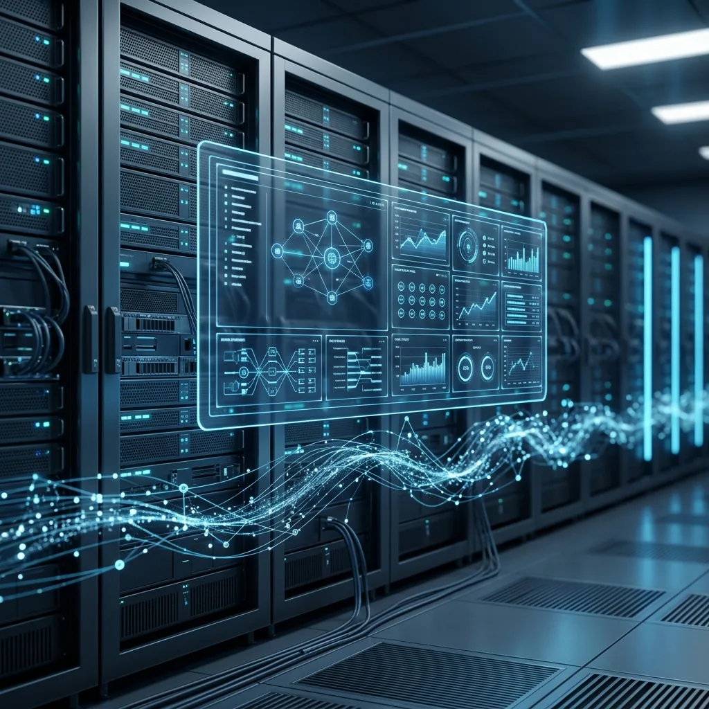 AI Infrastructure and Dashboard Overlay